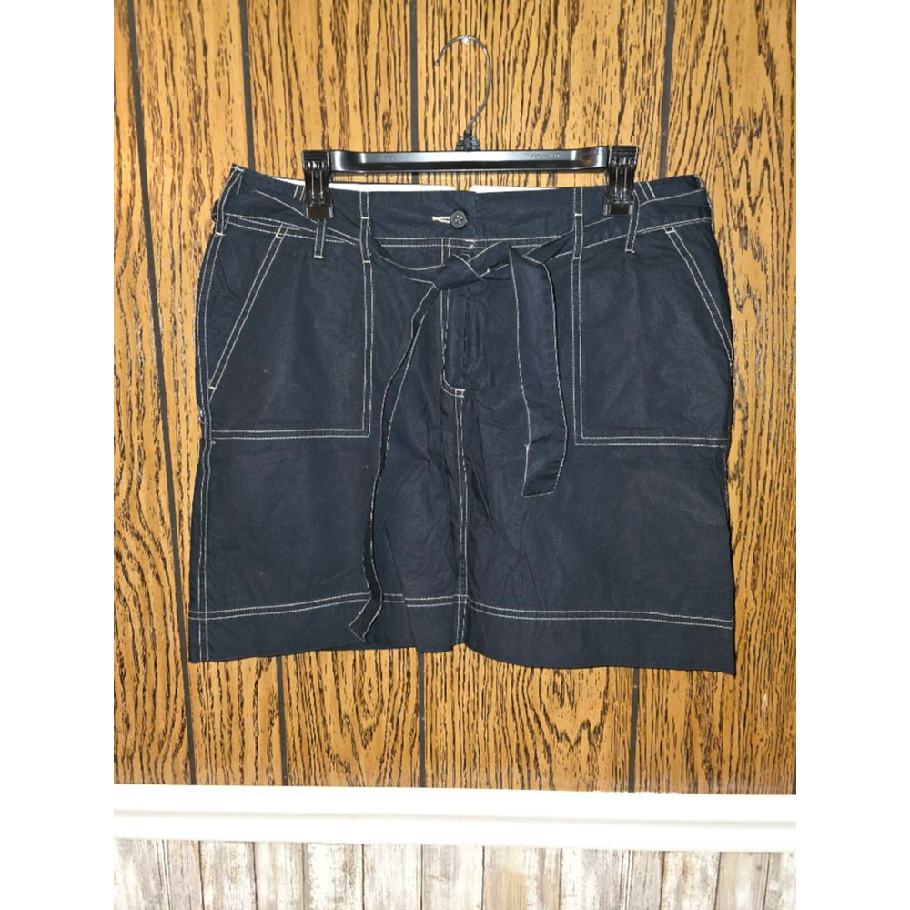 Women's Lands' End Navy Skort with White Stitching, Size 12P